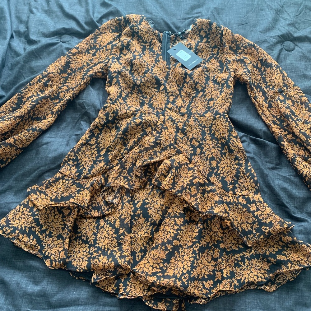 Black/combo mini dress